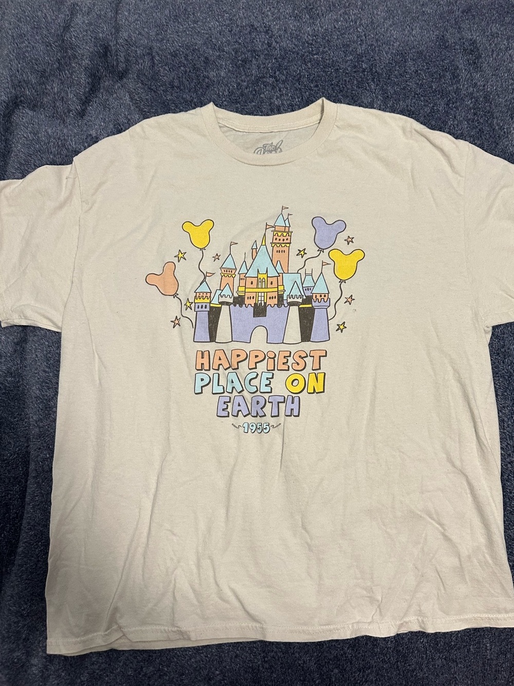 Lost Bros 'Happiest Place on Earth' Castle Graphic Tee - Cream